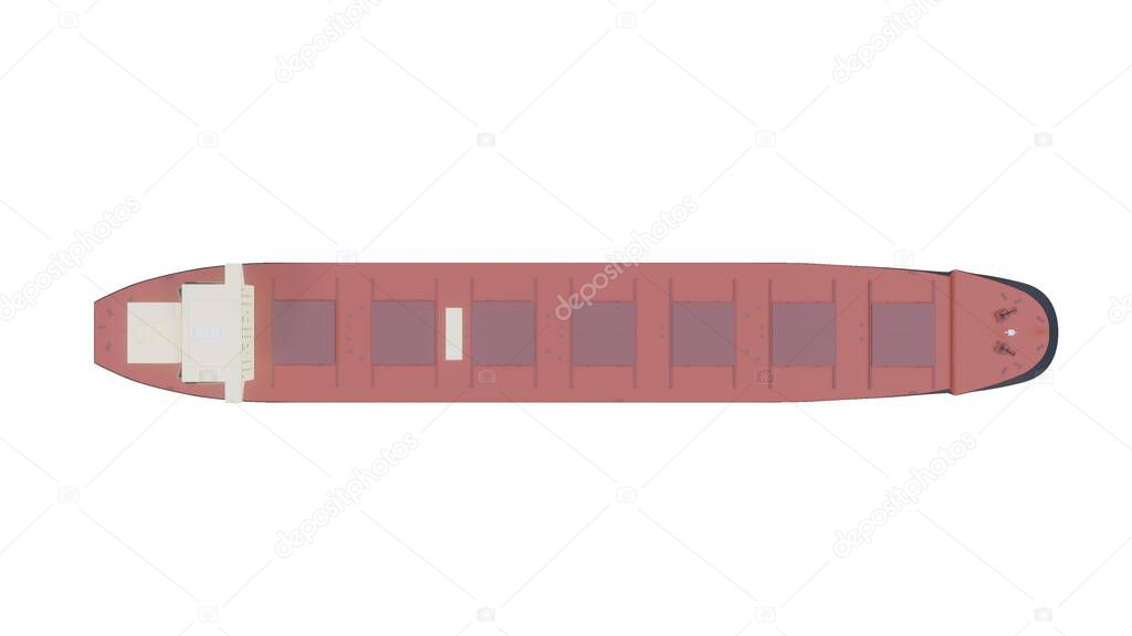 Bulk Carrier big cargo ship isolated 3d rendering