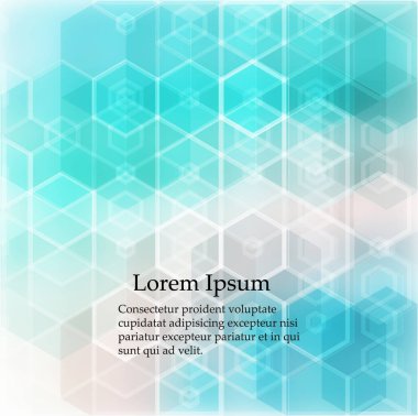 Vektör Soyut geometrik arkaplan. Mavi altıgen şekli