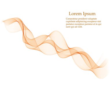 Vektör Soyut Turuncu Eğri Duman Çizgileri arka planı. Broşür tasarımı