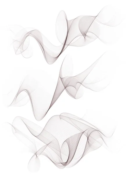 Transparenta abstrakta halvgråa linjer inställda. Modern dynamisk grå slät swoosh futuristiska vågor samling. Webb-rubrik eller sidfot layout. — Stock vektor
