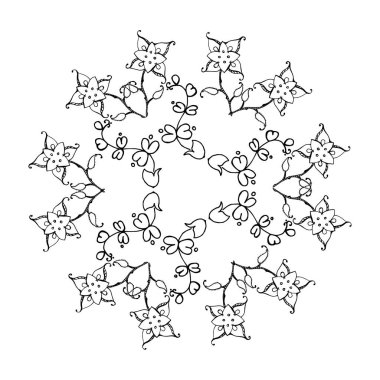 Tasarım şablonu için dekoratif çizgi sanat çerçeveleri. Doğu tarzında tasarım için zarif unsur, metin için yer. Siyah çizgili çiçekli kenar.