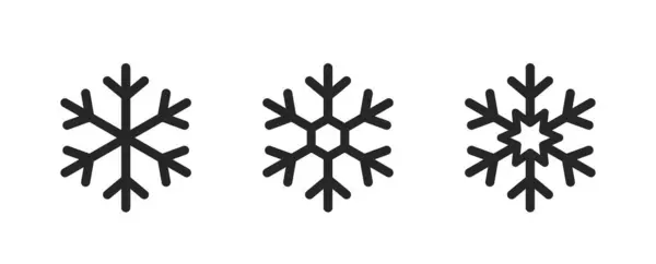 Sneeuwvlok Pictogram Ingesteld Sneeuw Wintersymbolen Kerst Nieuwjaar Design Elementen — Stockvector