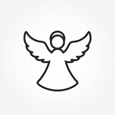 Noel meleği çizgisi ikonu. Hristiyanlık ve Noel sembolü. izole vektör resmi