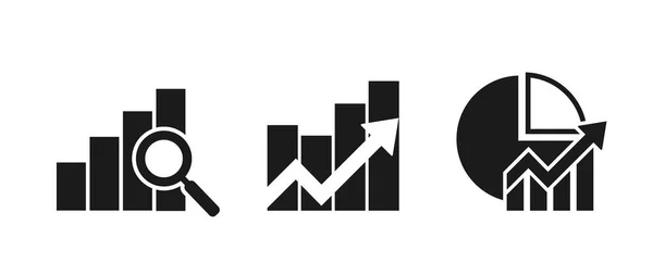 Üzleti Diagram Ikon Készlet Analitika Pite Chart Növekedési Trend Szimbólumok — Stock Vector
