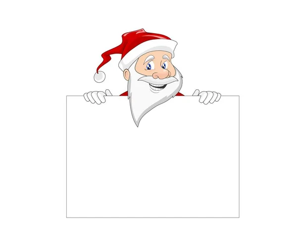 Sonriente Personaje Santa Claus Sosteniendo Pizarra Blanca Con Espacio Vacío — Archivo Imágenes Vectoriales
