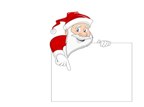 Dibujos Animados Santa Claus Sosteniendo Mostrando Pizarra Blanca Con Espacio — Archivo Imágenes Vectoriales