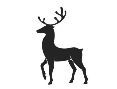 Geyik ikonu. Noel ve yeni yıl tasarım unsuru. hayvanın izole vektör görüntüsü