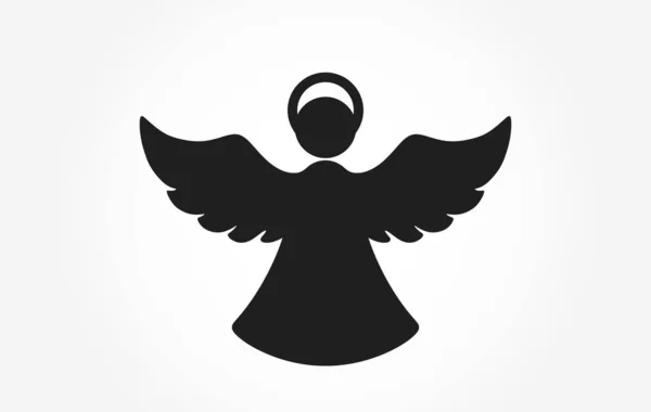 Значок Ангела Різдвяні Релігійні Символи Ізольоване Векторне Чорне Зображення Силуету — стоковий вектор