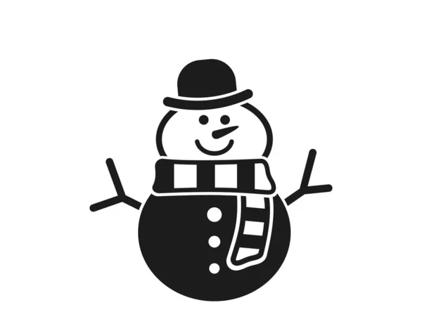 Muñeco Nieve Icono Del Sombrero Elemento Diseño Simple Navidad Año — Archivo Imágenes Vectoriales