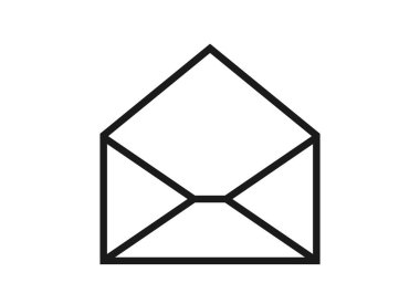 Zarf çizgisi simgesi. Posta göndermek için zarfı aç. basit biçimdeki izole vektör resmi