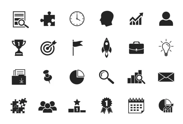 Conjunto Iconos Estrategia Negocio Elementos Infográficos Símbolos Para Diseño Web — Vector de stock
