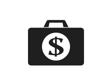 Dolar işareti ikonlu bir iş davası. izole vektör finans ve para sembolü basit biçimdedir