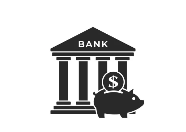 Ícone Depósito Bancário Piggy Bank Finanças Símbolo Bancário Estilo Simples — Vetor de Stock
