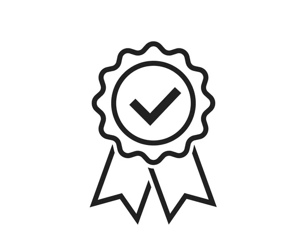 Medaille Pictogram Toekenning Goedgekeurd Gecertificeerd Symbool Eenvoudige Stijl Web Design — Stockvector