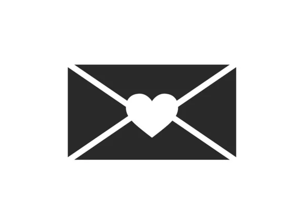 Zapečetěná Obálka Ikonou Srdce Milostný Vzkaz Valentýny Symbol Lásky Izolovaný — Stockový vektor
