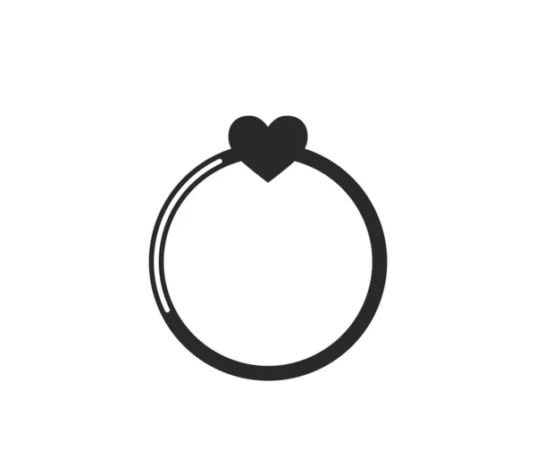 아이콘을 로맨틱하고 발렌틴에 결혼과 약혼의 상징이지 이미지 — 스톡 벡터