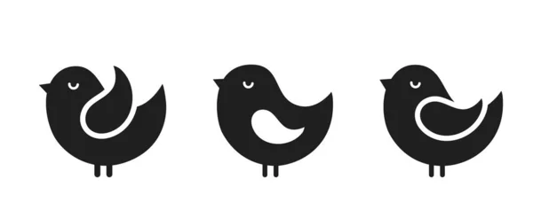 鳥のロゴアイコンセット 自然テーマのデザイン要素です 孤立ベクトル抽象記号 — ストックベクタ