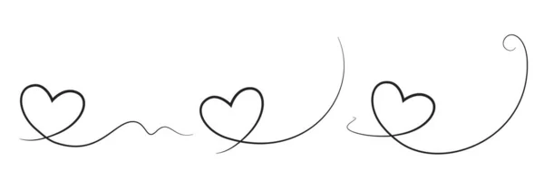 Kalp çizgisi dekoru ayarlandı. Sevgililer günü, düğün ve aşk tasarım unsuru. romantik dekorasyon.