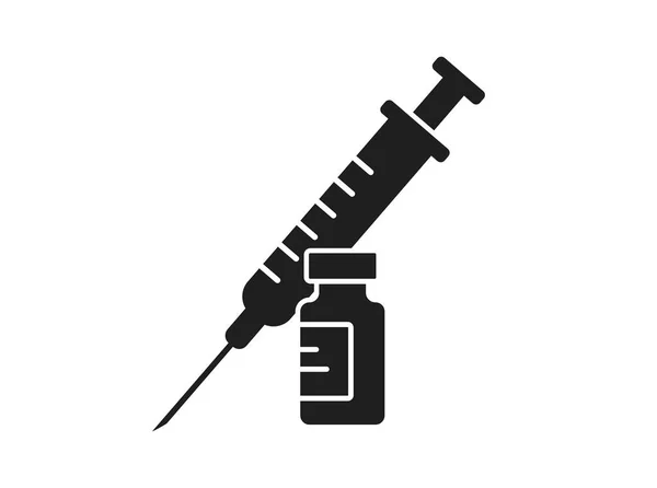 Icono Vacuna Jeringa Elemento Diseño Médico Farmacéutico Símbolo Vacunación Vectorial — Vector de stock