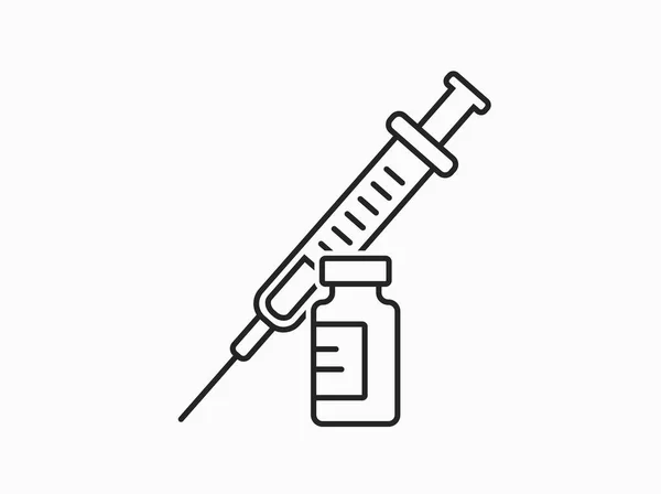 Línea Vacunación Icono Elemento Diseño Médico Farmacéutico Símbolo Inmunización Vectorial — Vector de stock