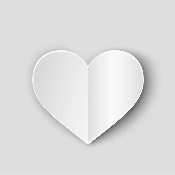 Порезали Сердце Шаблон Поздравительной Открытки День Святого Валентина Сердце Тенью — стоковый вектор