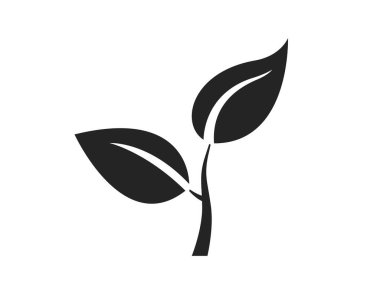 Bitki filizi ikonu. Eko, ekoloji ve çevre sembolü. Doğa tasarım elemanı. izole vektör resmi