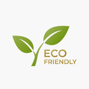 Çevre dostu ikon. Ekoloji ve çevre sembolü. Yapraklarla filizlenmiş bir bitki. düz biçimdeki vektör resmi