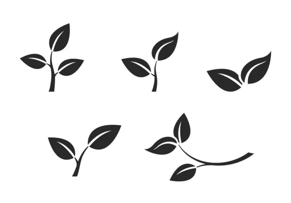 Bitkiler filizlenir ve ikon bırakır. Çevre ve çevre sembolü. Doğa tasarım elemanı. düz biçimdeki vektör resmi