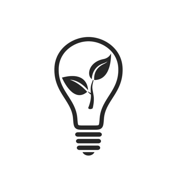 Eko ampul ikonu. Çevre ve çevre dostu sembol. Düz biçimdeki izole vektör resmi