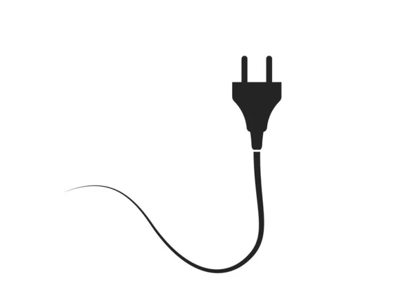 Ikona Wtyczki Elektrycznej Symbol Elektryczności Energii Odizolowany Obraz Wektora Płaskim — Wektor stockowy