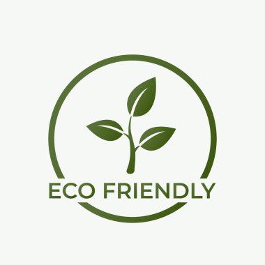 Çevre dostu ikon. Ekoloji ve çevre sembolü. Çember şeklinde filizlenir. düz biçimli yeşil vektör resmi