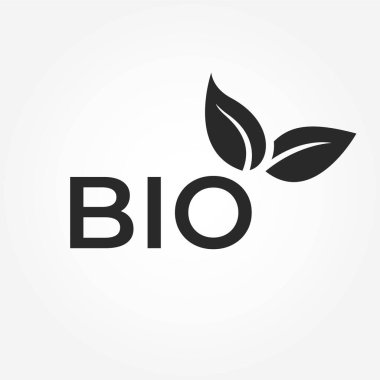 Biyolojik ikon. Eko, ekoloji, organik, doğal ve çevresel sembol. vektör logo resmi düz biçimli