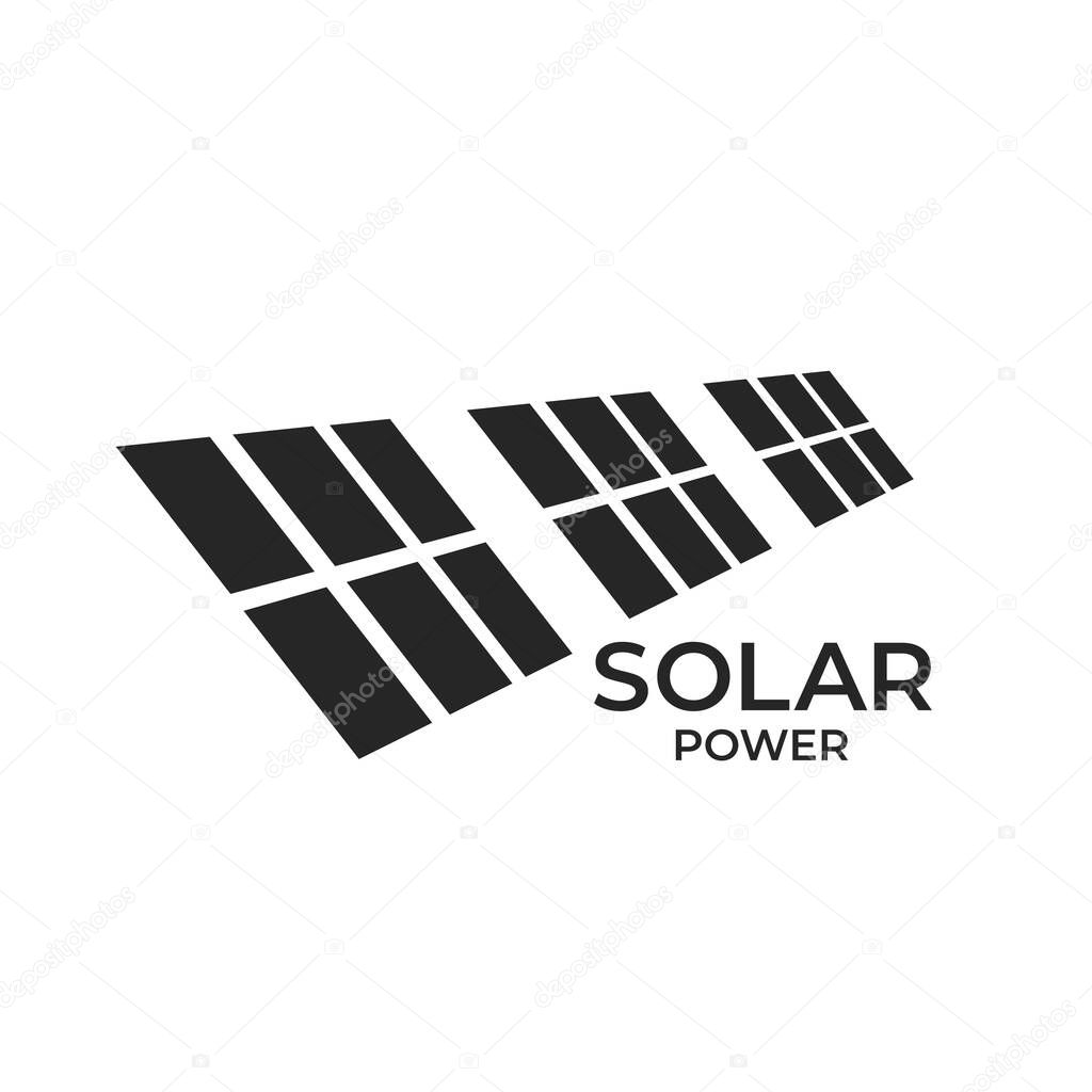 solar power icon. solar energy logo. eco friendly, environment, sustainable, renewable and alternative energy symbol