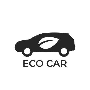 Eko araba ikonu. Sıfır emisyon aracı ve eko taşıma. izole vektör resmi