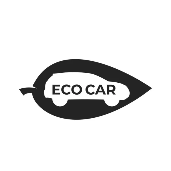 Icono Del Coche Ecológico Vehículo Con Cero Emisiones Símbolo Transporte — Vector de stock