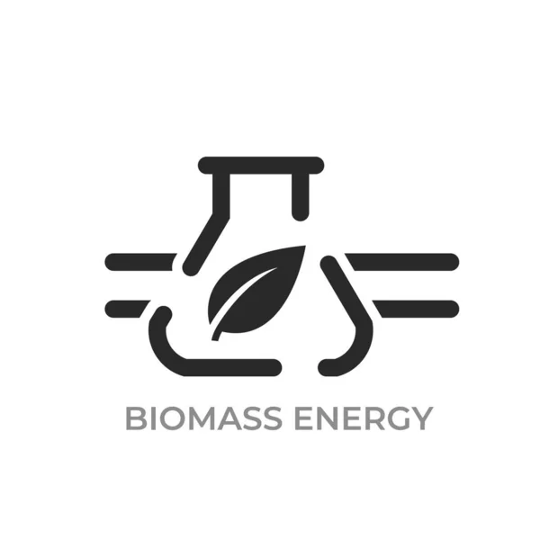 Icono Energía Biomasa Medio Ambiente Industria Ecológica Símbolo Poder Alternativo — Vector de stock