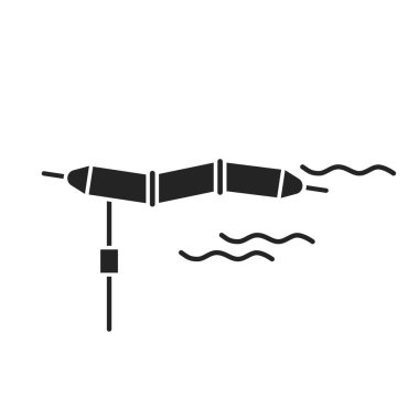 Dalga güç istasyonu simgesi. Çevre, çevre dostu endüstri, sürdürülebilir ve yenilenebilir enerji sembolü. izole vektör resmi