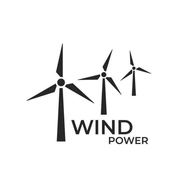 Icona Logo Energia Eolica Industria Ecologica Simbolo Dell Energia Sostenibile — Vettoriale Stock
