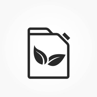 Biyoyakıt hattı simgesi. Çevre dostu endüstri, çevre ve alternatif enerji sembolü. izole vektör kabı resmi