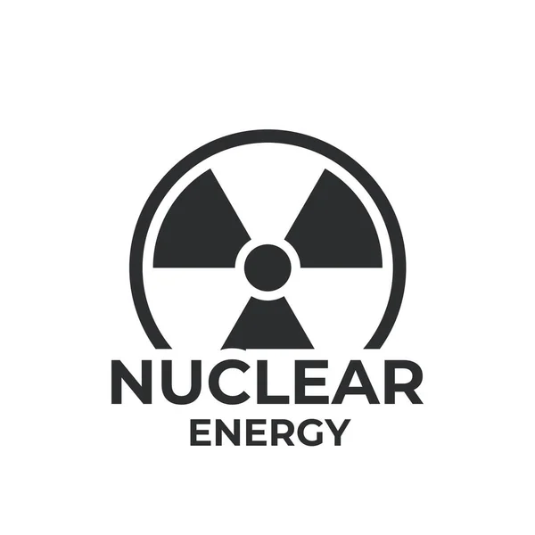 Logo Energii Jądrowej Ikona Energii Jądrowej Symbol Przemysłu Elektrycznego Energetycznego — Wektor stockowy