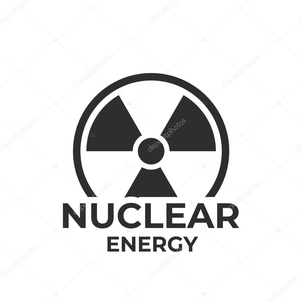 Nuclear energy logo. nuclear power icon. electricity and power industry symbol. isolated vector image