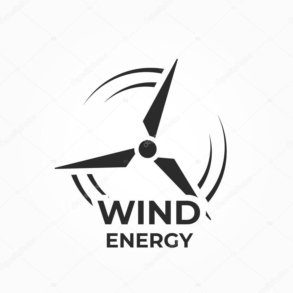 wind energy logo. wind power icon. eco friendly, environment, sustainable and renewable energy symbol. isolated vector image