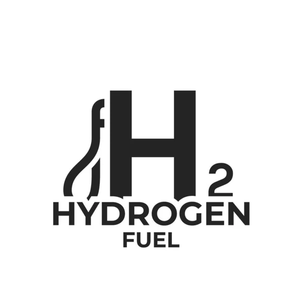 Wasserstoffkraftstoff Logo Tankstelle Umweltfreundliche Industrie Und Symbol Für Alternative Energien — Stockvektor