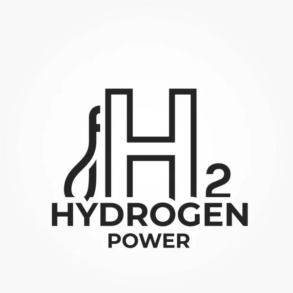 Icono Del Logotipo Hidrógeno Industria Ecológica Estación Servicio Símbolo Energía — Vector de stock