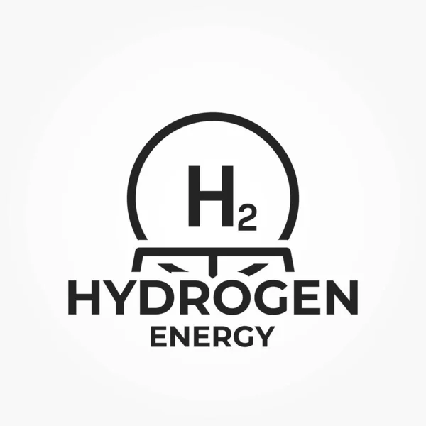 Ícone Logotipo Energia Hidrogênio Indústria Eco Friendly Símbolo Energia Alternativa — Vetor de Stock