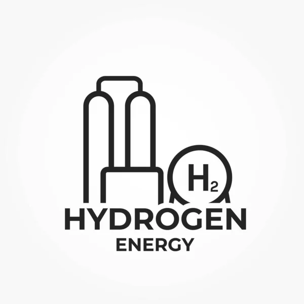 Icono Línea Energía Hidrógeno Industria Ecológica Símbolo Energía Alternativa Imagen — Vector de stock