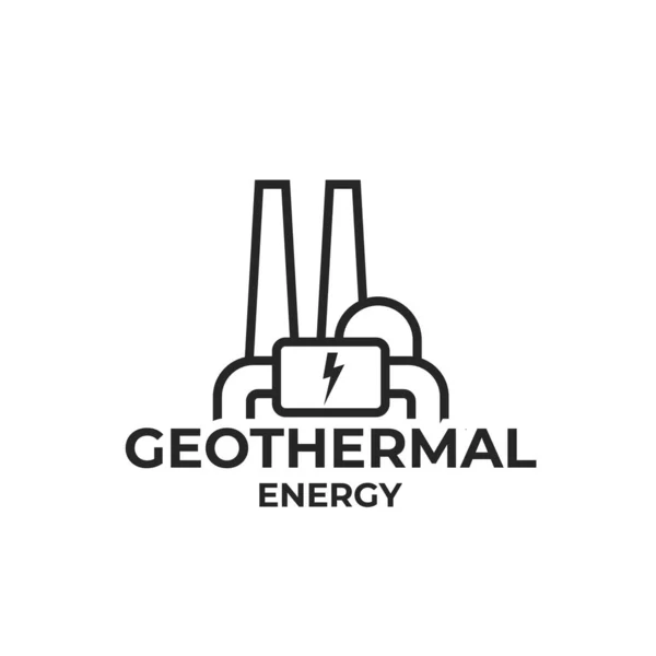 Icono Del Logotipo Energía Geotérmica Símbolo Energía Ecológica Sostenible Renovable — Vector de stock
