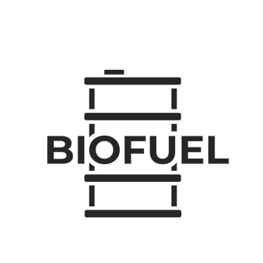 Biyoyakıt varil hattı ikonu. Çevre dostu yakıt ve alternatif enerji sembolü. izole vektör resmi