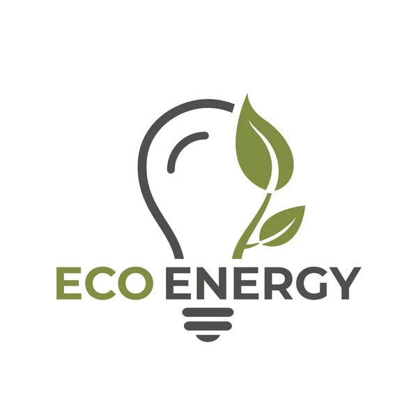 Logo Eco Energy Éco Responsable Environnement Énergie Durable Renouvelable Symbole — Image vectorielle