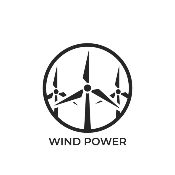 Wind Power Logo Eco Friendly Sustainable Renewable Energy Symbol Isolated — 스톡 벡터